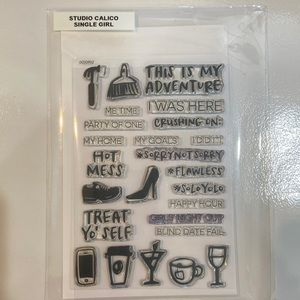 4x6 studio calico “single girl” stamp set